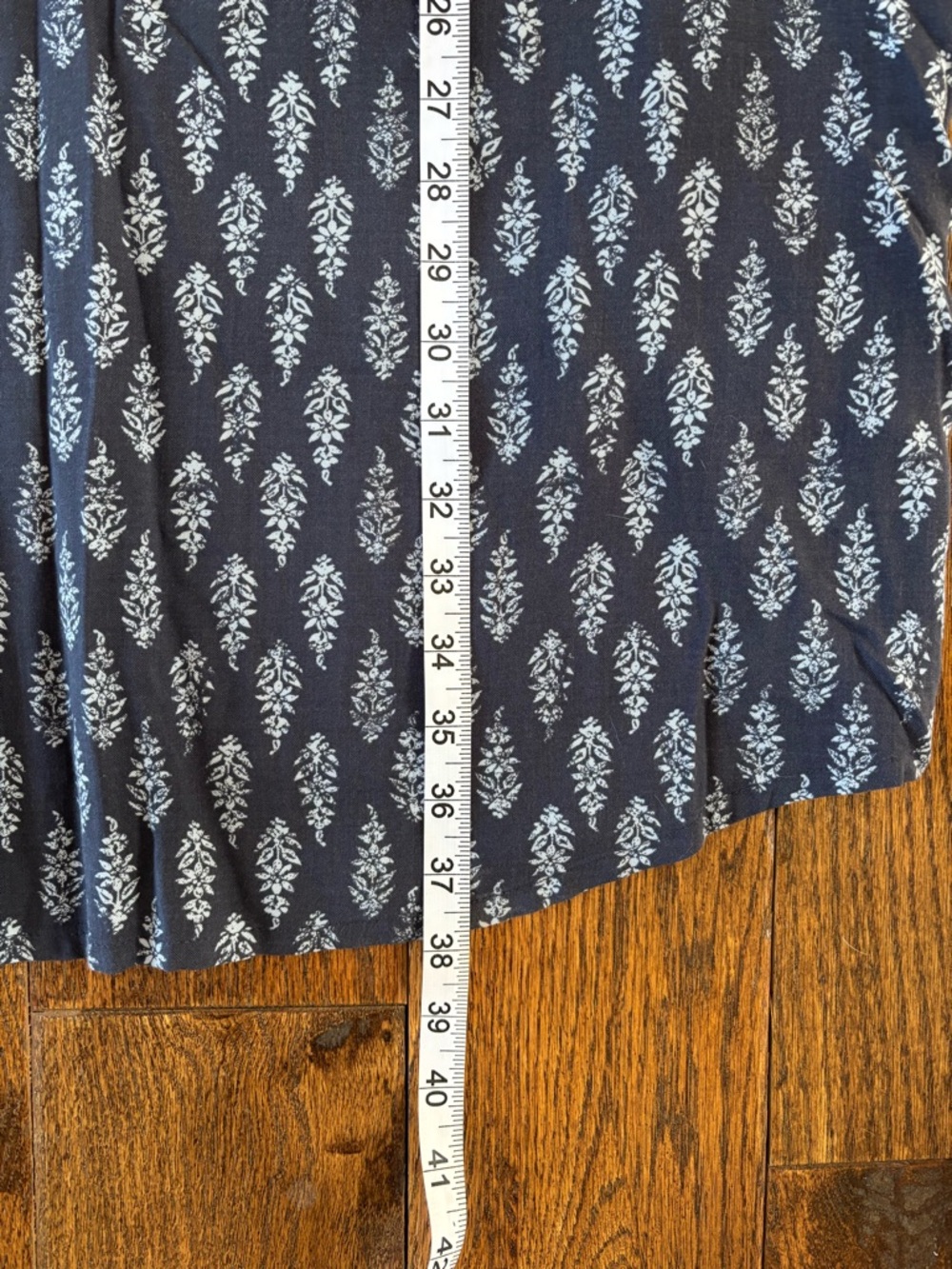 a.n.a A New Approach Blue White Floral Tunic Dress XL Short Sleeve - Picture 10 of 11